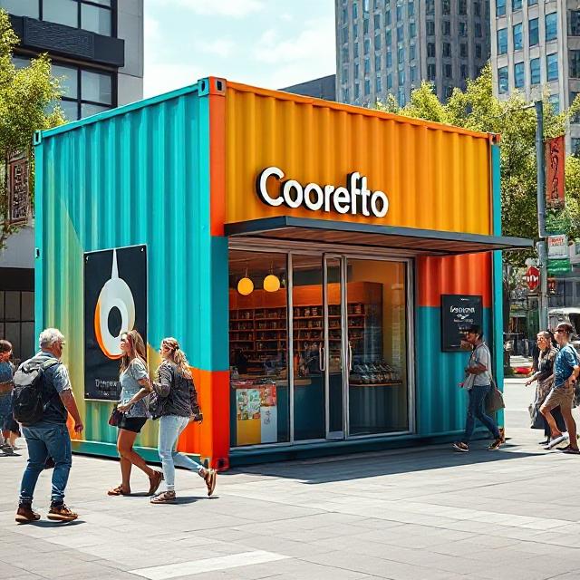 فروشگاه کانتینری مدرن در شهر