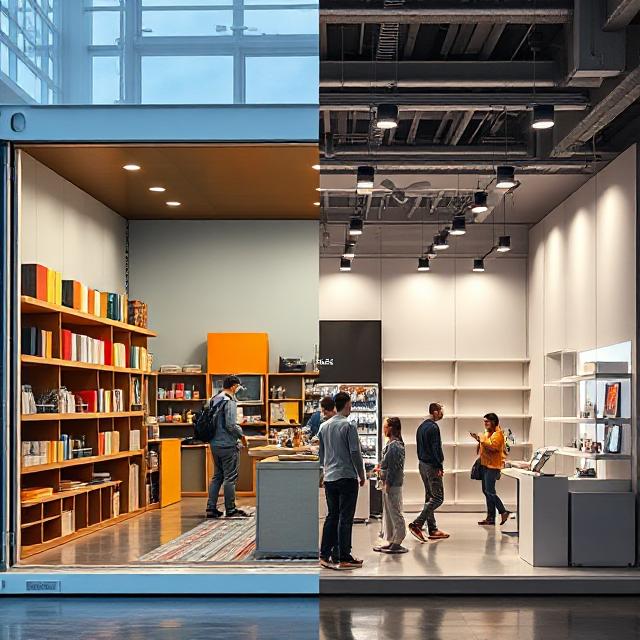 مقایسه فضای داخلی فروشگاه