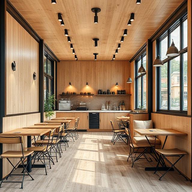 کافه کوچک پیش‌ساخته با مبلمان چندکاره و قابل‌جمع شدن