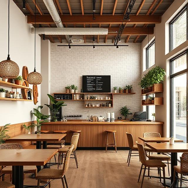 هماهنگی طراحی داخلی کافه پیش‌ساخته با برند و منوی کافه