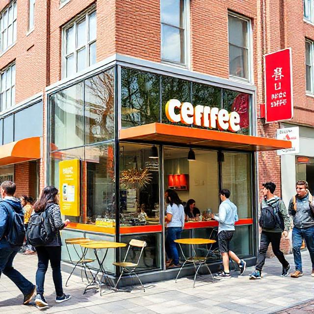 "مینی کافه پیش‌ساخته رنگی جلوی مدرسه و دانشگاه"