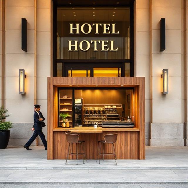 مینی‌کافه پیش‌ساخته در ورودی هتل و اقامتگاه‌ها